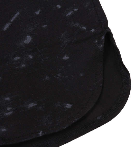 BEAUMERE ノースリーブパーカー+総柄裾ラウンド半袖Tシャツ ブラック×ブラック