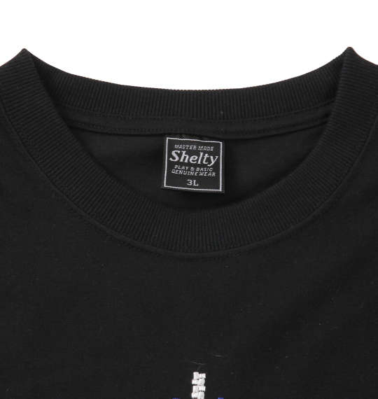 SHELTY ブロック刺繍Tシャツ ブラック