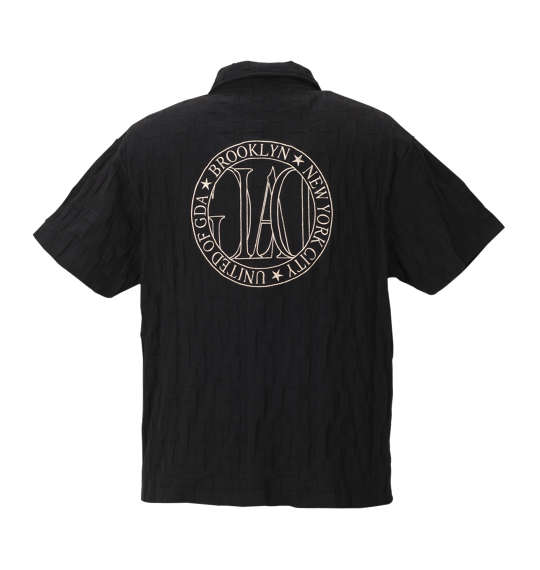 GLADIATE リンクスジャガード刺繍半袖ポロシャツ ブラック