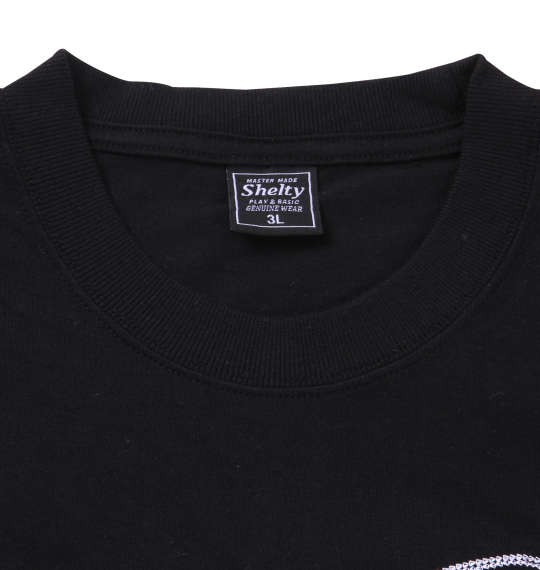 SHELTY 手書き風チェーン刺繍半袖Tシャツ ブラック
