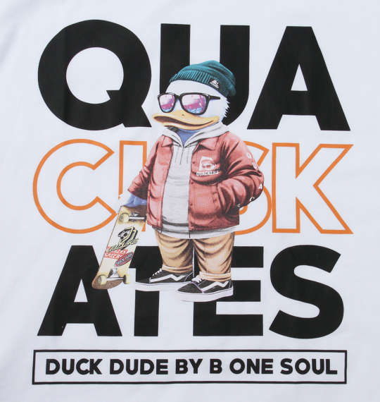 b-one-soul DUCK DUDE SKATES半袖Tシャツ ホワイト