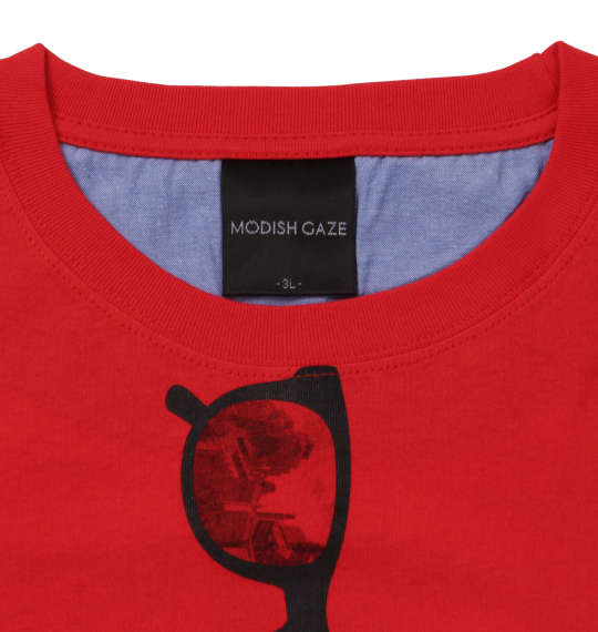 MODISH GAZE おもしろポケット半袖Tシャツ レッド