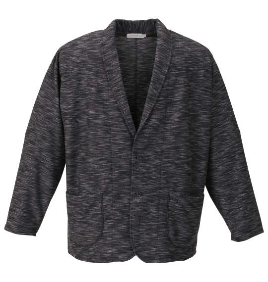 launching pad スラブリップルショールジャケット+半袖Tシャツ ブラック杢×ホワイト