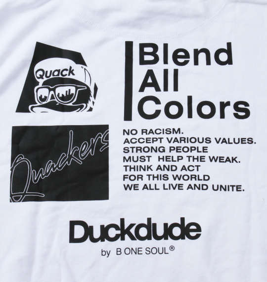 b-one-soul DUCK DUDE箔プリントプルパーカー ホワイト