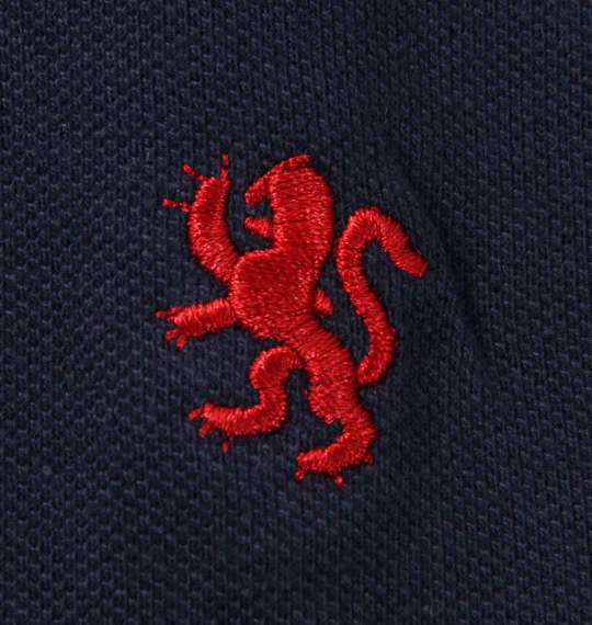 Timely Warning 鹿の子2枚衿半袖ポロシャツ ネイビー