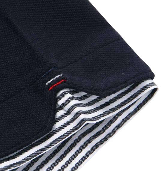 Timely Warning 鹿の子2枚衿半袖ポロシャツ ネイビー