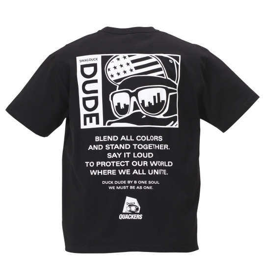 b-one-soul DUCK DUDE 箔プリント半袖Tシャツ ブラック