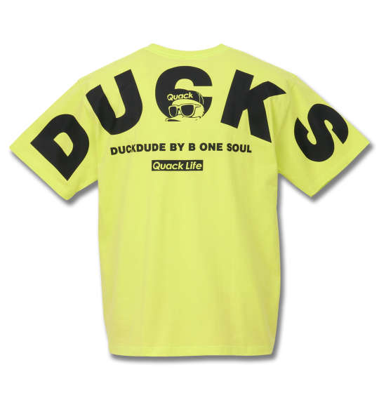 b-one-soul DUCK DUDEバックアーチ半袖Tシャツ ライムグリーン