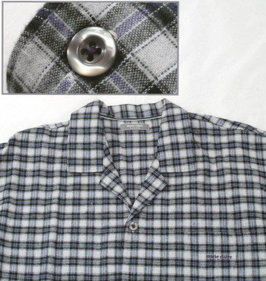 marie claire homme チェックパジャマ(長袖) パープル×グレー