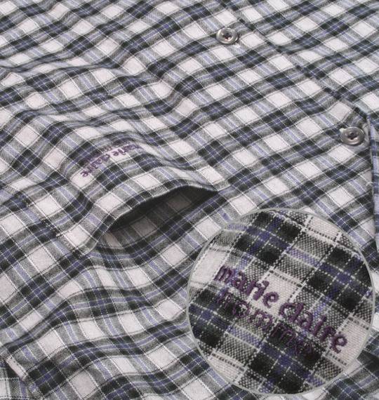 marie claire homme チェックパジャマ(長袖) パープル×グレー