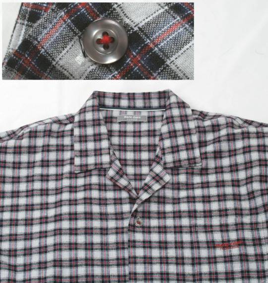 marie claire homme チェックパジャマ(長袖) レッド×グレー