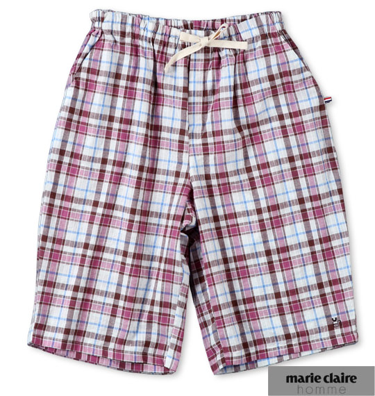 marie claire homme イージーハーフパンツ レッド系