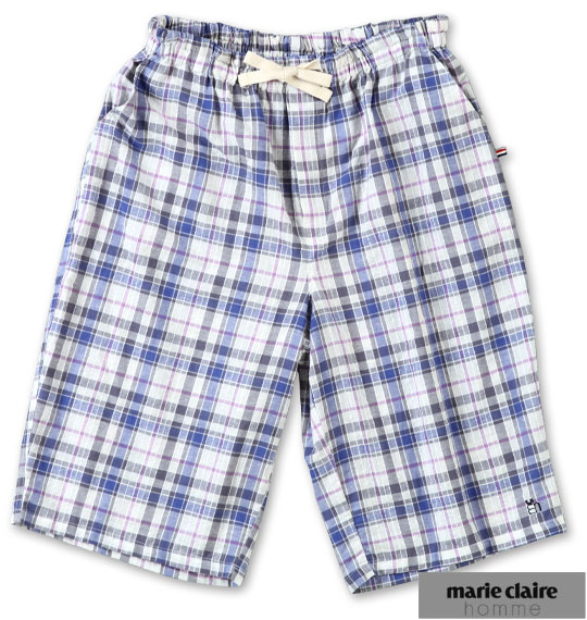 marie claire homme イージーハーフパンツ ネイビー系