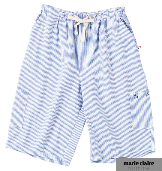 marie claire homme イージーハーフパンツ サックス