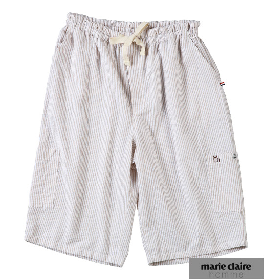 marie claire homme イージーハーフパンツ ベージュ