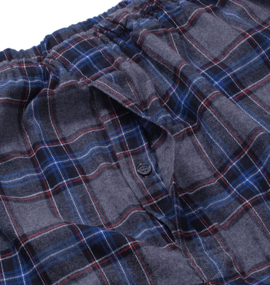LYLE&SCOTT BLACK LABEL ツイル起毛チェック長袖パジャマ グレー系