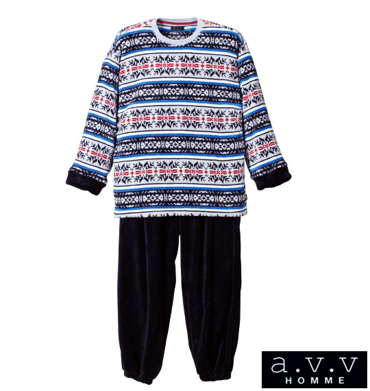 a.v.v HOMME ふわもこトレーナーセット ネイビー系×ネイビー