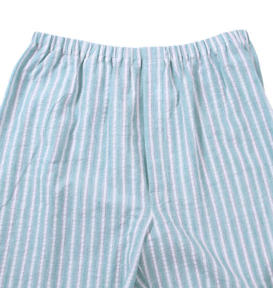 a.v.v HOMME パナマサッカーストライプ長袖パジャマ グリーン