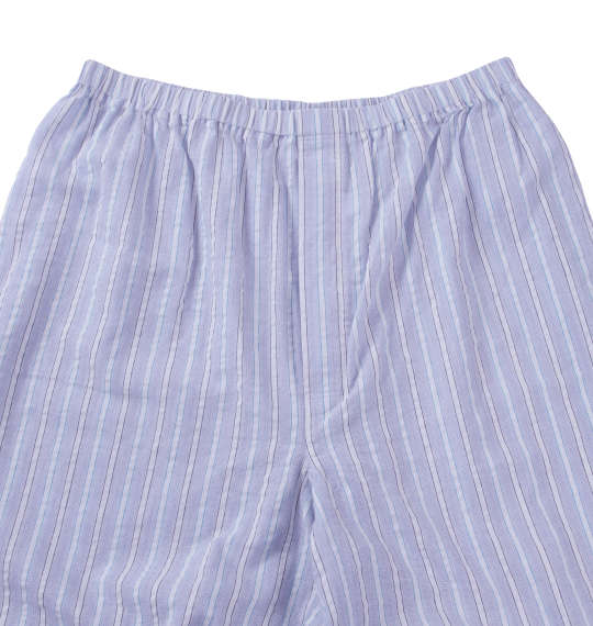 a.v.v HOMME パナマサッカーストライプ長袖パジャマ ブルー