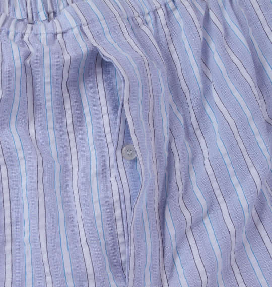 a.v.v HOMME パナマサッカーストライプ長袖パジャマ ブルー