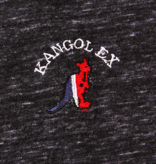 KANGOL EXTRA COMFORT 杢天竺半袖VTシャツ+ミニ裏毛カモフラパンツセット ブラック杢×チャコール系カモフラ
