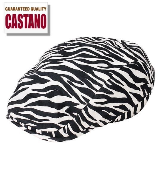  ゼブラ柄ハンチング オフホワイト×ブラック