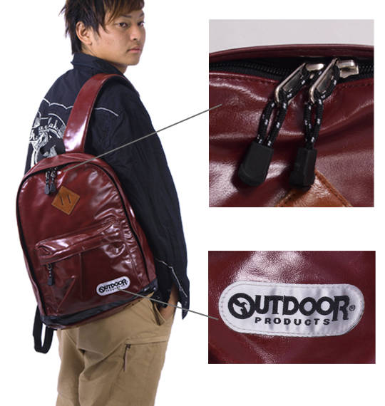 OUTDOOR PRODUCTS ネオシャイニングPUデイパック ワイン