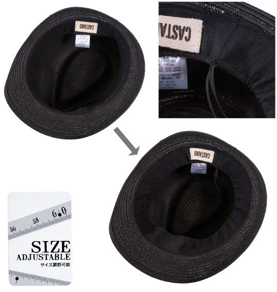  ペーパー中折れハット ブラック