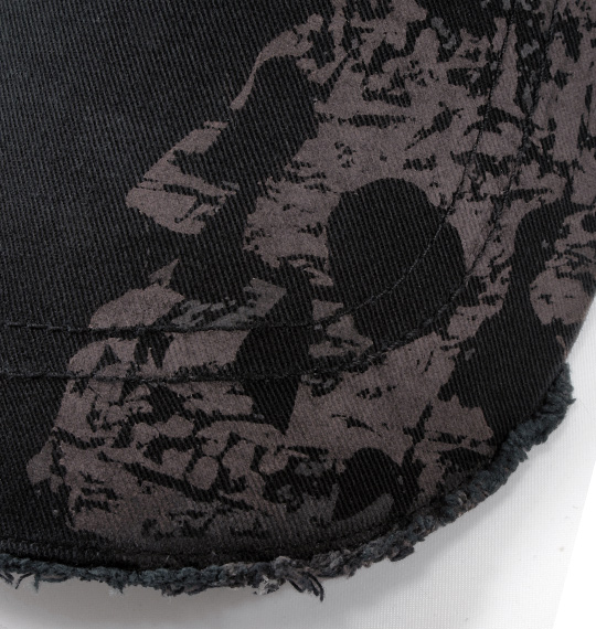  ダメージ加工ツイルメッシュキャップ ホワイト×ブラック