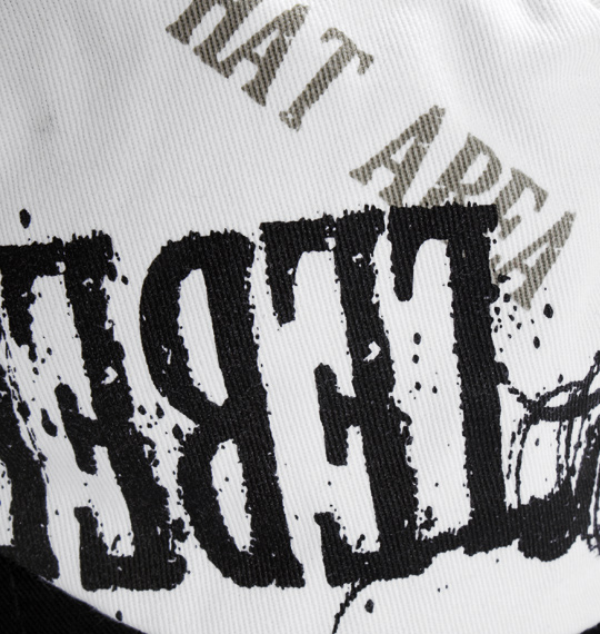  ダメージ加工ツイルメッシュキャップ ホワイト×ブラック