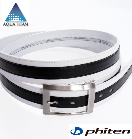 Phiten カラーラインベルト ホワイト×ブラック