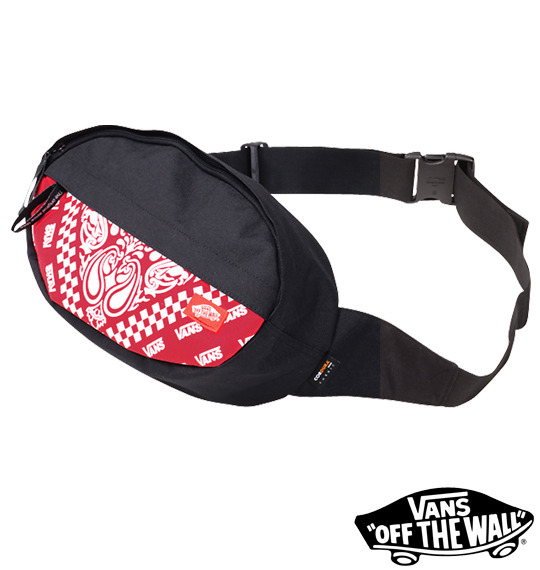 VANS ヒップバッグ レッド×ブラック