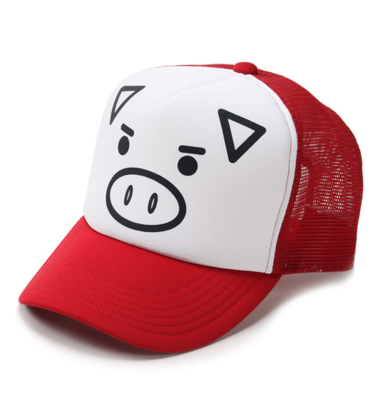 豊天 メッシュキャップ レッド×ホワイト