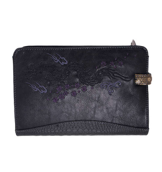 絡繰魂 トライバル龍刺繍セカンドバッグ ブラック