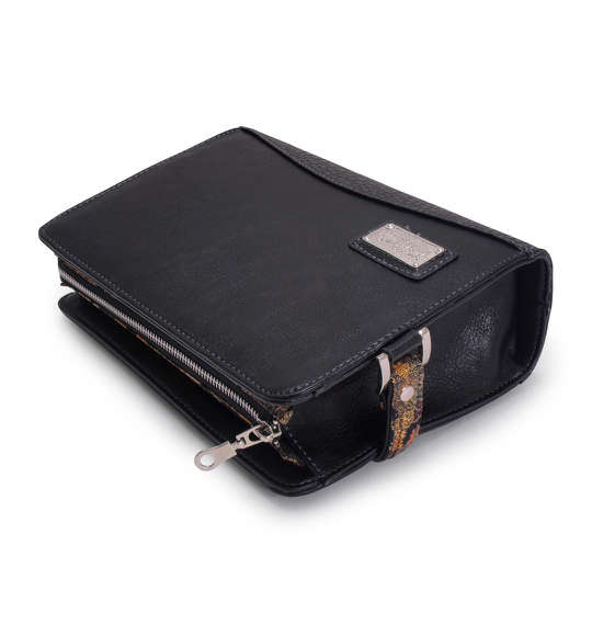 絡繰魂 トライバル龍刺繍セカンドバッグ ブラック