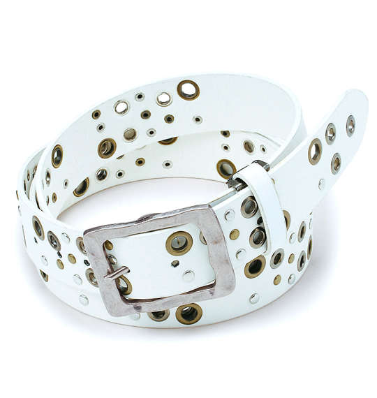  ランダムアイレットベルト ホワイト