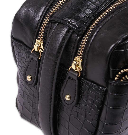絡繰魂 ワニ柄切替セカンドバッグ ブラック