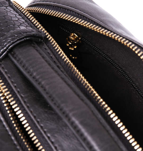 絡繰魂 ワニ柄切替セカンドバッグ ブラック