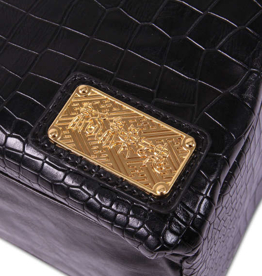 絡繰魂 ワニ柄切替セカンドバッグ ブラック