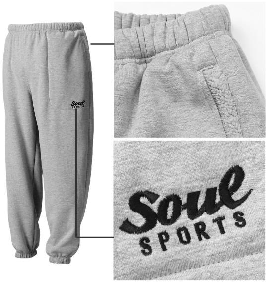 SOUL SPORTS 裏ボアスウェットパンツ グレー