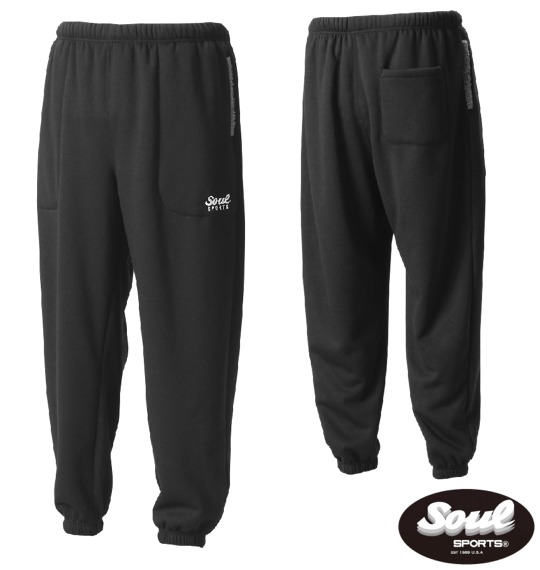 SOUL SPORTS 裏ボアスウェットパンツ ブラック