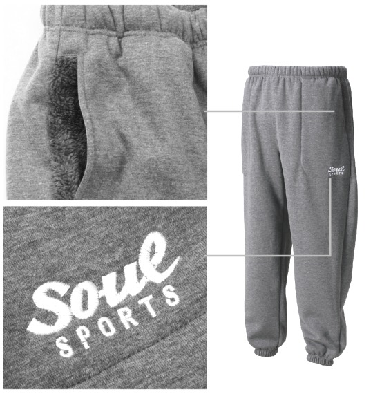 SOUL SPORTS 裏ボアスウェットパンツ チャコール