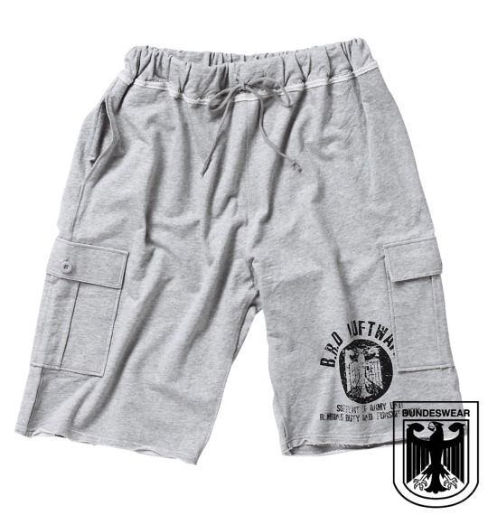 BUNDESWEAR スウェットカーゴハーフパンツ モクグレー