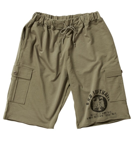 BUNDESWEAR スウェットカーゴハーフパンツ カーキ