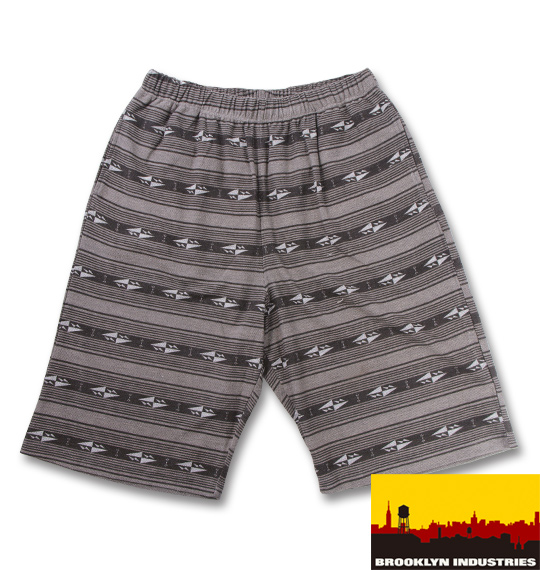 BROOKLYN INDUSTRIES プリントイージーハーフパンツ チャコール系