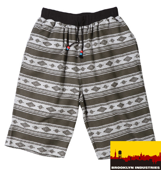 BROOKLYN INDUSTRIES プリントイージーハーフパンツ カーキグレー系