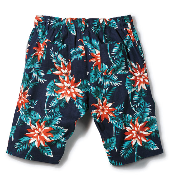 BROOKLYN INDUSTRIES プリントイージーハーフパンツ ダークネイビー系