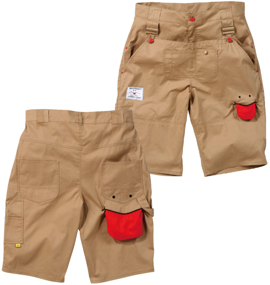 UP!SMILE フェイクサロペットパンツ ベージュ