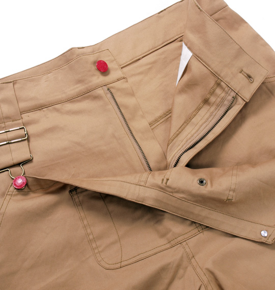 UP!SMILE フェイクサロペットパンツ ベージュ