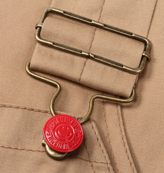 UP!SMILE フェイクサロペットパンツ ベージュ